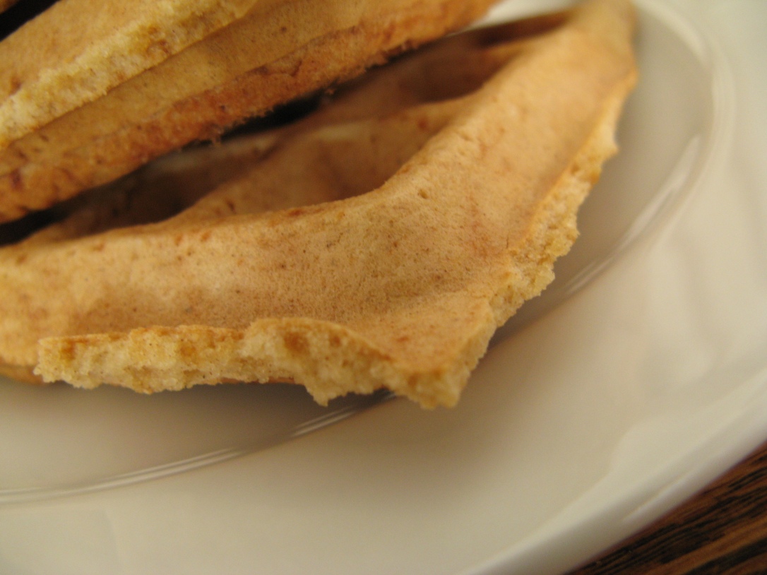 gluten-free waffle macro/close-up image on white ceramic plate
