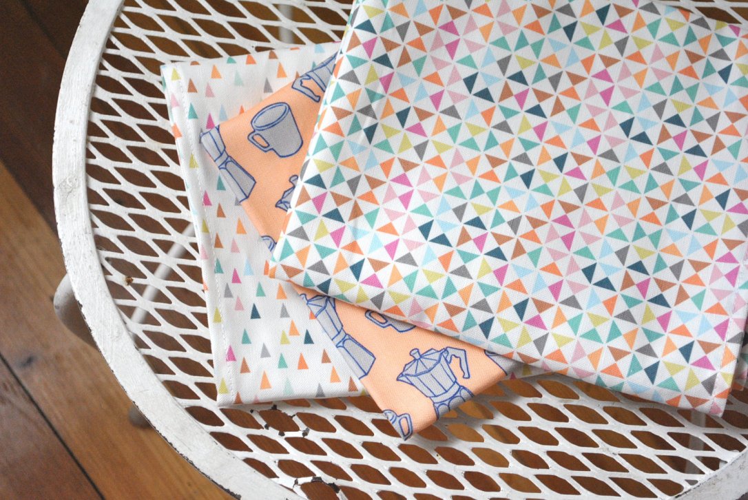 Pinwheel and triangles original tea towel by KatherineCodega