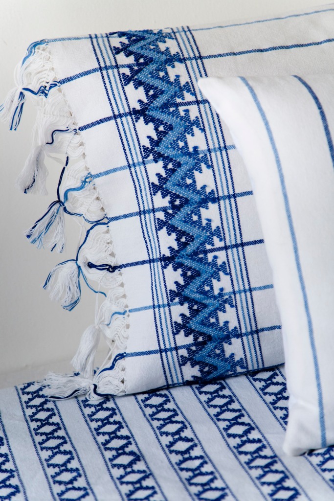 10 Cobalt Blue Patterns for Inspiration on the Oaxacaborn blog - Handwoven traditional Mixteco bedspread via Maggie Galton