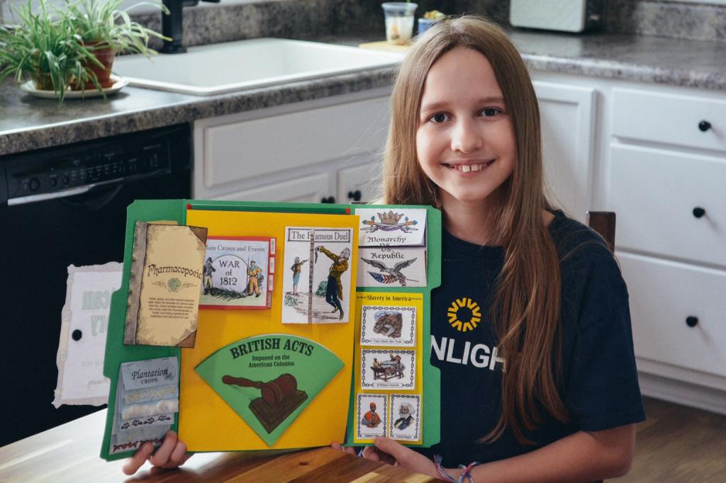 A peek inside a Sonlight history lapbook kit for homeschool enrichment 